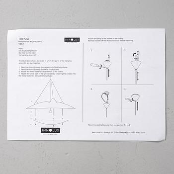 Eero Aarnio, a "Tripoli" ceiling lamp, Innolux, Finland.