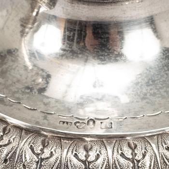 A pair of swedish silver candlesticks, mark of Guldsmedsaktiebolaget GAB, Stockholm 1882.