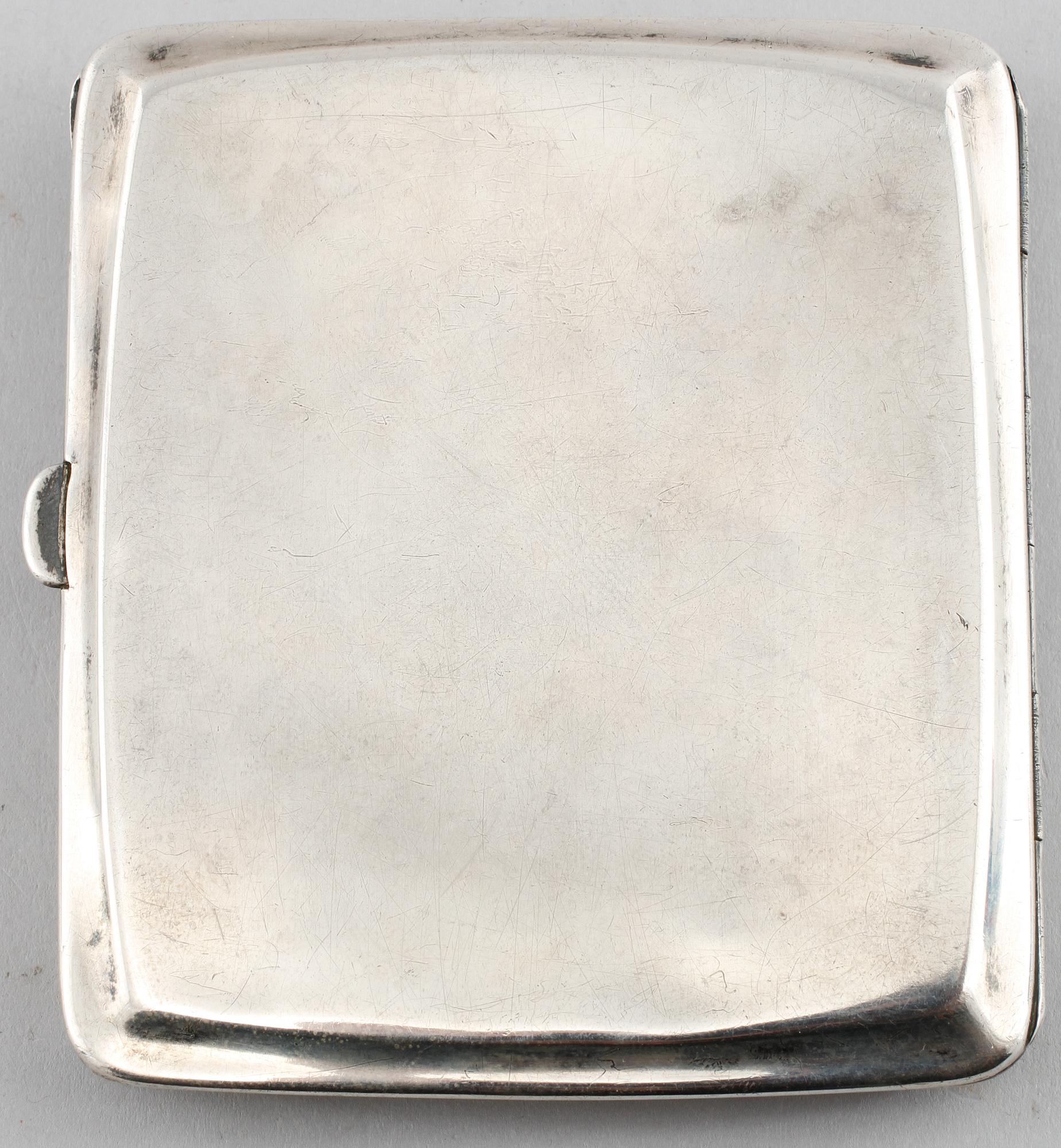 CIGARRETUI, silver samt emalj, Tyskland, 1900-talets första hälft.