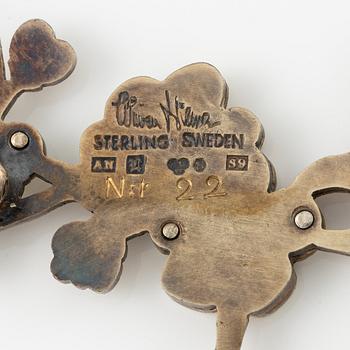 Wiwen Nilsson, a brooch in the form of a twig, sterling silver, Lund.