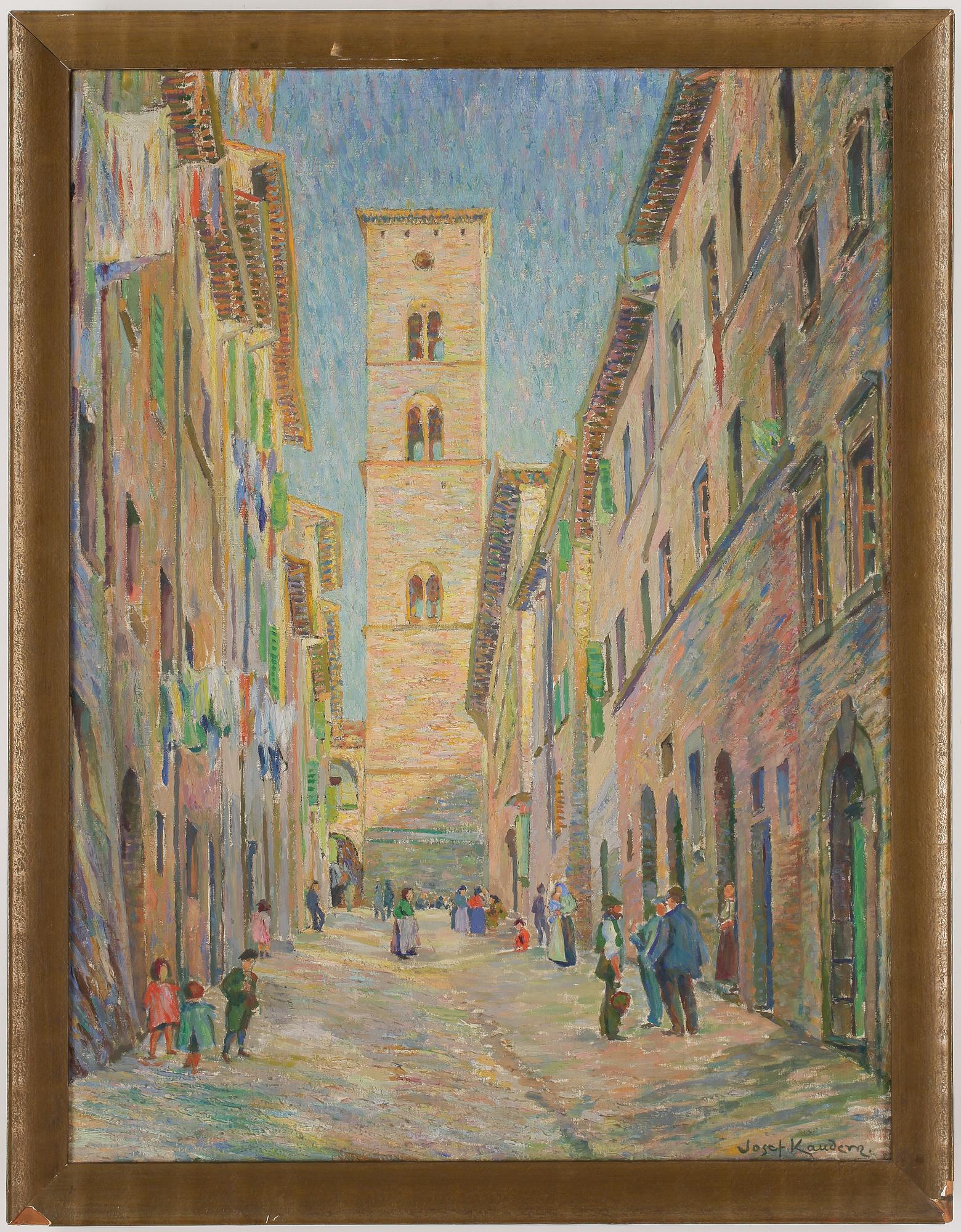 OKÄND KONSTNÄR, olja på duk, signerad Josef Kaudem, 1900-tal.