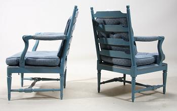 FÅTÖLJER ett par. Gripsholmsmodellen, 1900-tal.