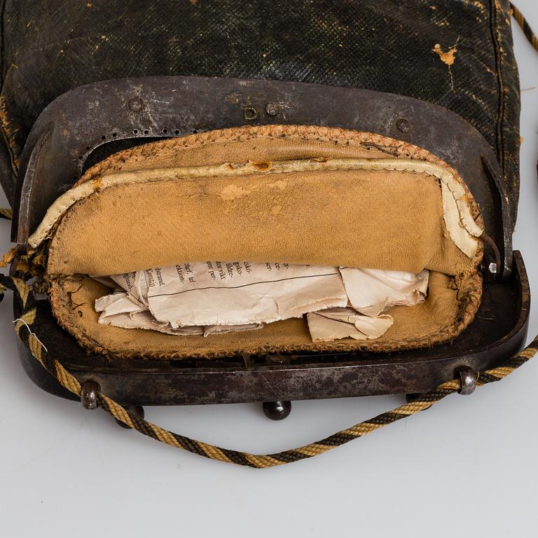 An embroidered hunting bag, 19th Century.