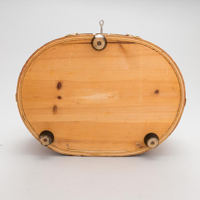 A sami handicraft / duodji 'Giisa'-coffin reportedly made in  Sorsele 1962.