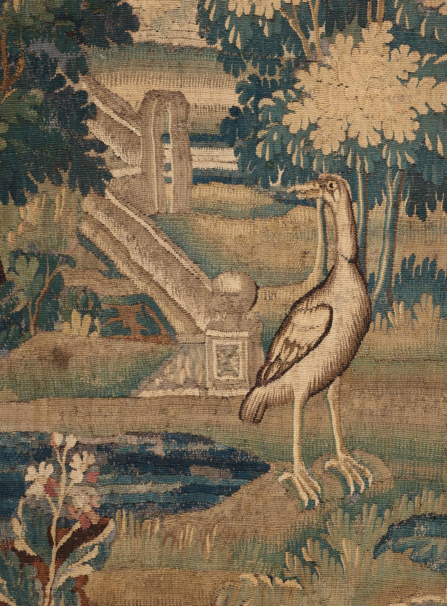 VÄVD TAPET, gobelängteknik. 267,5 x 256 cm. Flandern 1600-tal.