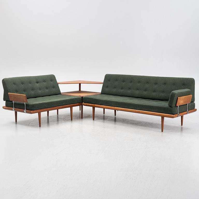 Peter Hvidt & Orla Mølgaard Nielsen, soffgrupp, 3 delar, "Minerva", France & Son, Danmark, 1960-tal.