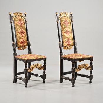 STOLAR, ett par, barock, 1700-talets första hälft.