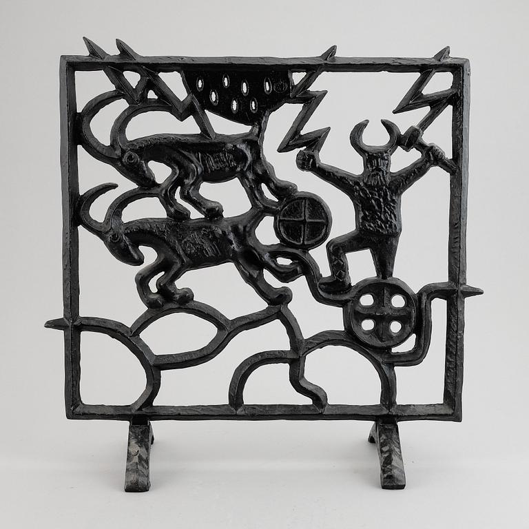 Olle Hermansson, a cast iron fire guard/screen, Husqvarna, Sweden.