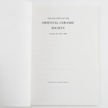 Böcker, 8 delar, "Transactions of the Oriental Ceramic Society", England.