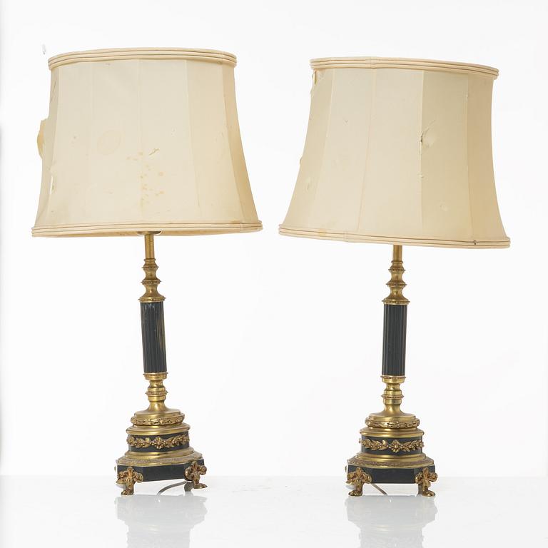 Einar Bäckströms Metallvarufabrik, bordslampor, ett par, modell 5510, Malmö, 1900-talets mitt.