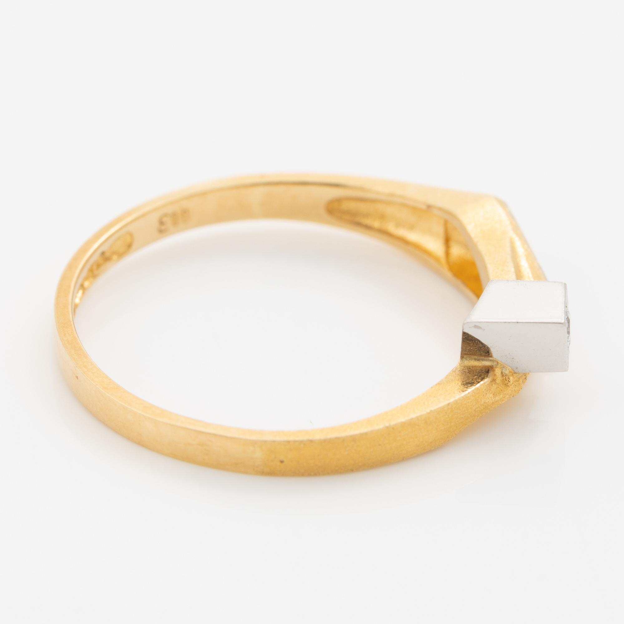 Lapponia, ring, 18K gold with a round brilliant-cut diamond, Finland 1980.