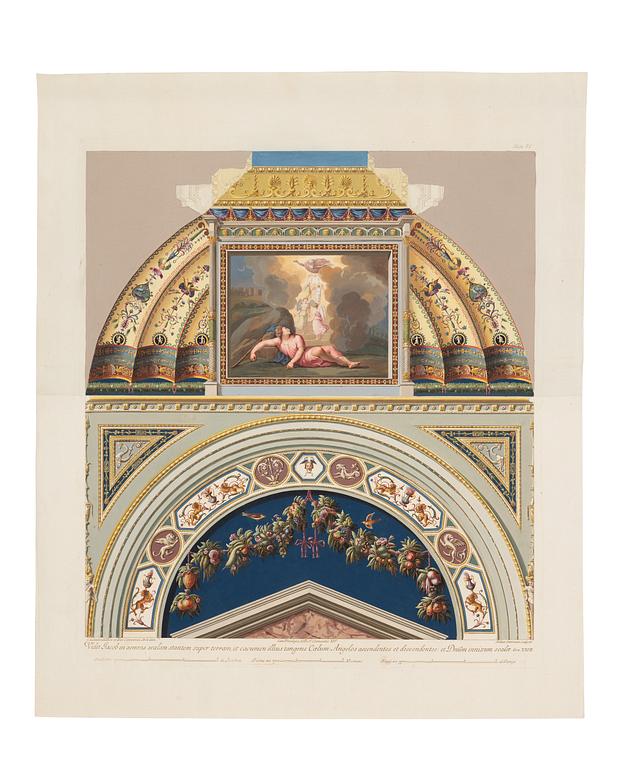 Giovanni Ottaviani, Four scenes from cloister vaults in the Raphael Loggias in the Vatican.