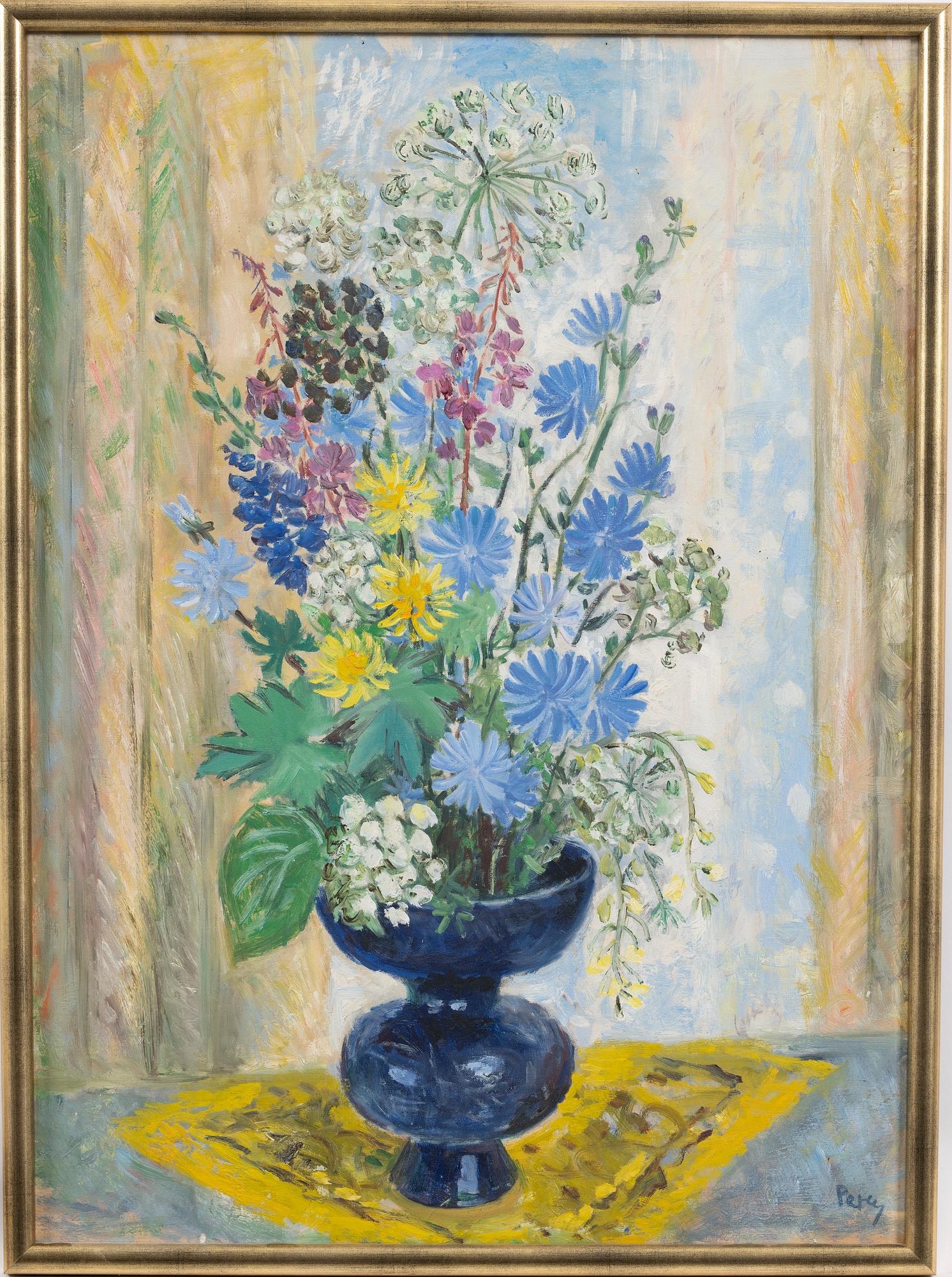 Arthur Percy, still life with flowers.