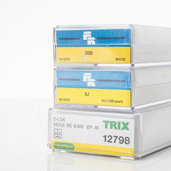 Locomotives, 3 pcs. Freudenreich Feinwerktechnik and Trix. Scale N and Z. Models 12798, MY1132 and Rc-3 1050.