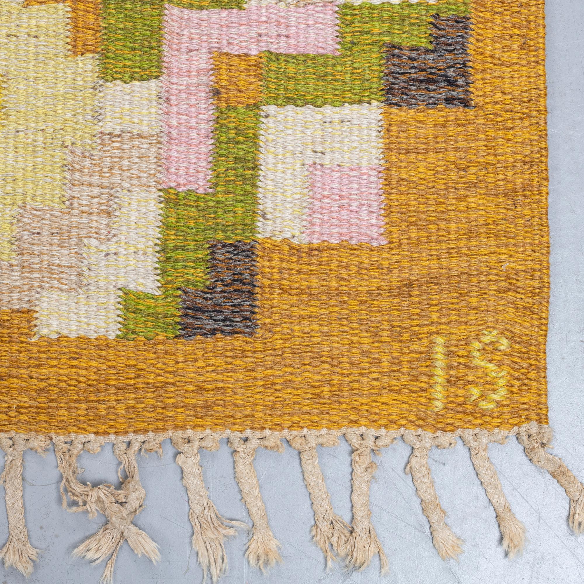 INGEGERD SILOW, MATTO, flat weave, ca 236 x 163,5-166  cm, signerad IS.