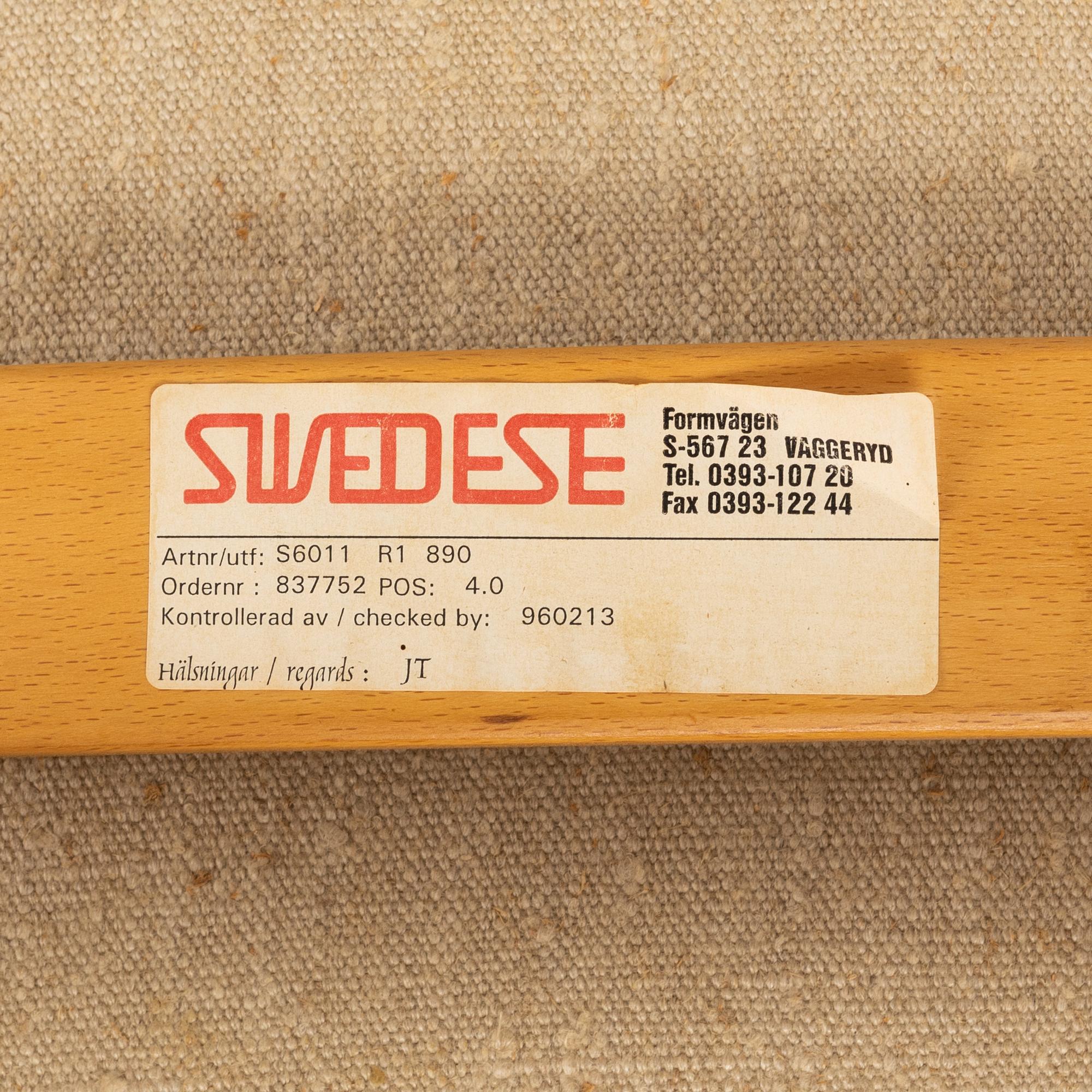 Yngve Ekström, a pair of armchairs, Swedese, late 20th century.