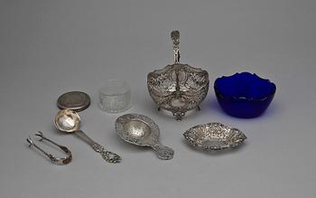 PARTI SILVER, 6 delar, bl a Stockholm och London 1900-tal, tot vikt 322 gram.