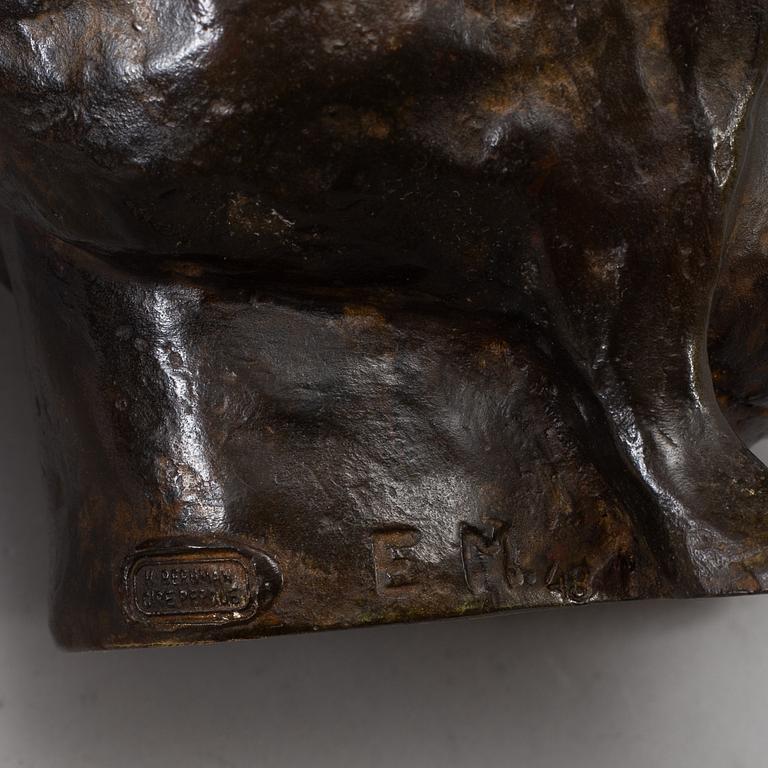 EINAR MALM, skulptur, brons, signerad EM och daterad -48.