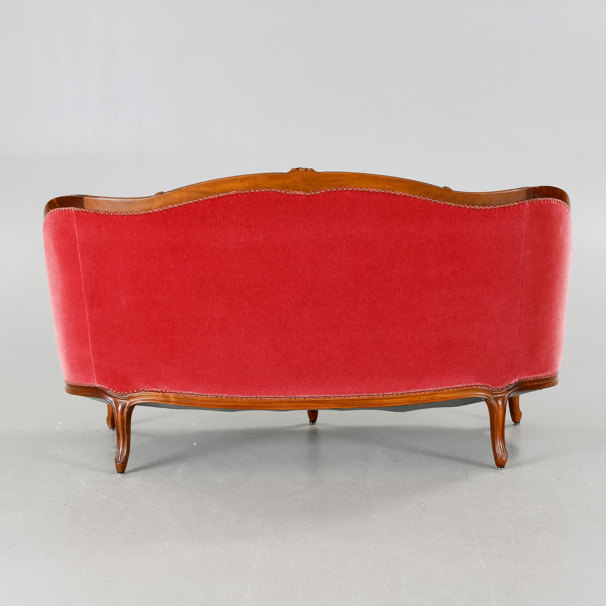 A sofa in the style of rococo by Lani, Malmö, second half of the 20th century.