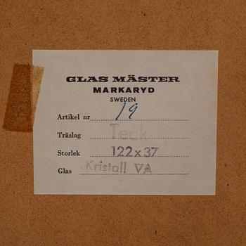 SPEGEL, teak etikettmärkt GlasMäster Markaryd, modell nr 19, 1900-talets mitt.