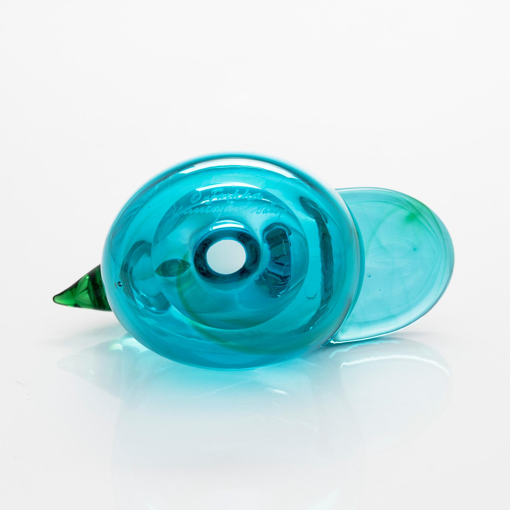 Oiva Toikka, Glass bird, "Flycatcher" signed Oiva Toikka Nuutajärvi Notsjö.