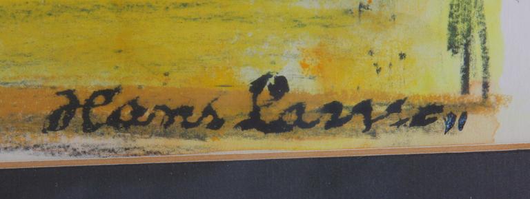 LARSSON, HANS. Färglitografier 3 st och gouache, sign.