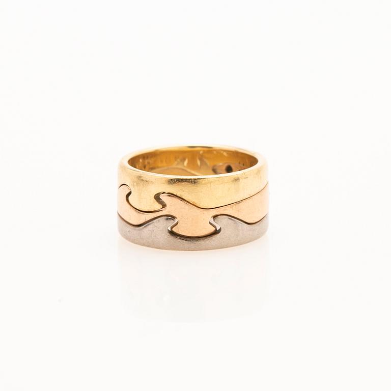 Georg Jensen, ring, 3 delar, "fusion", 18k guld med briljanter, Danmark.