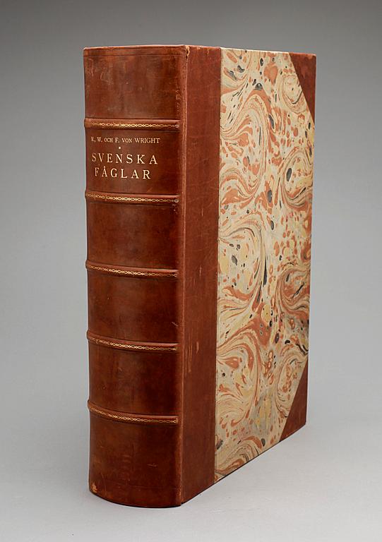 BOK, "Svenska Fåglar" av M, W o F. von Wright, Stockholm 1924. Första delen.