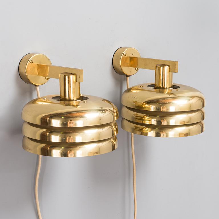 Hans-Agne Jakobsson, A pair of mid-20th-century 'V361' wall lights for AB Markaryd, Sweden.