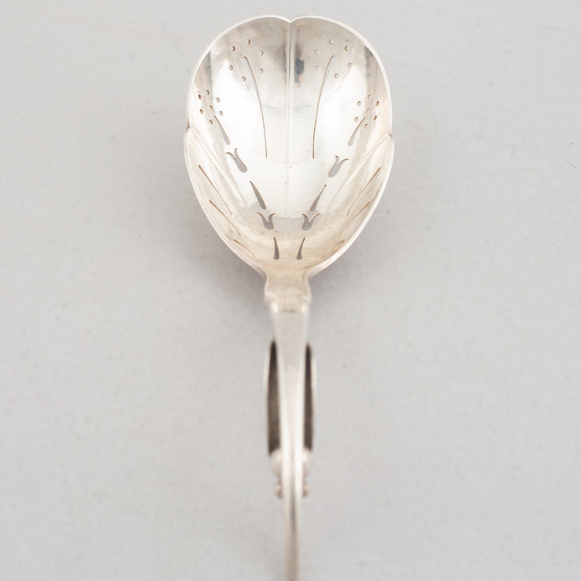 Two Silver Serving Spoons, including Georg Jensen.