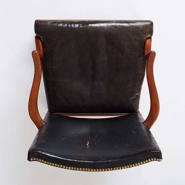 Josef Frank, a mahogany and black leather chair, Svenskt Tenn Sweden 1930-40s, model 635. Alva & Gunnar Myrdal Collection.