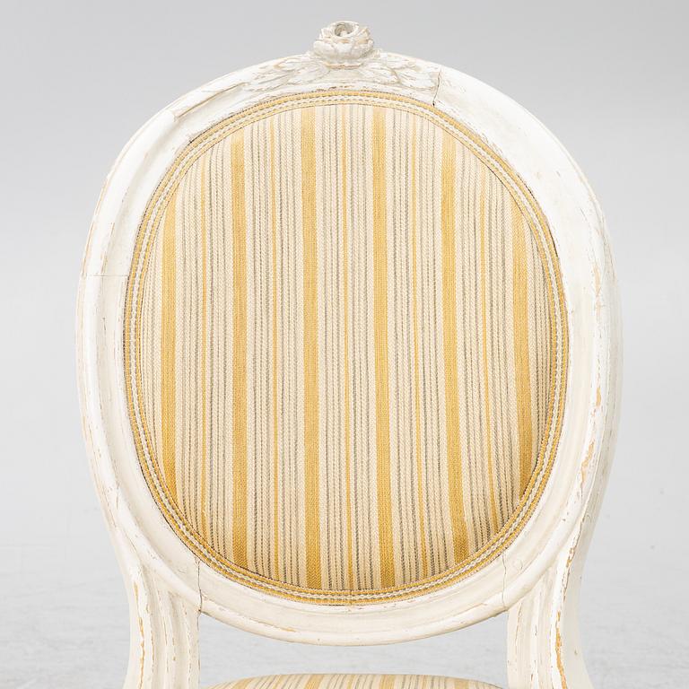 A pair of Gustavian chairs, Stockholm, late 18th century.