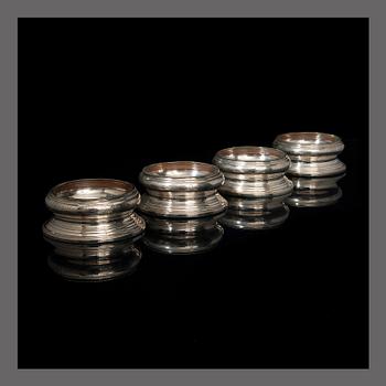 COASTERS, 4 PIECES, silver, Copenhagen early 20th century, P.Hertz.