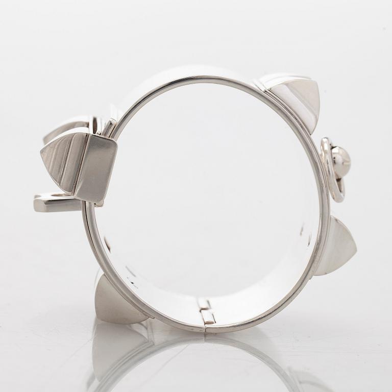 Hermès, a sterling silver 'Collier de Chien' bracelet.