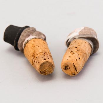 A pair of CORKS, porcelain and cork, Russia circa 1900.