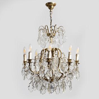 A chandelier, Rococo style, mid-20th century.