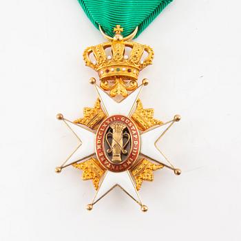 Order of Vasa, Knight's badge, 18K gold and enamel, C. F. Carlman.