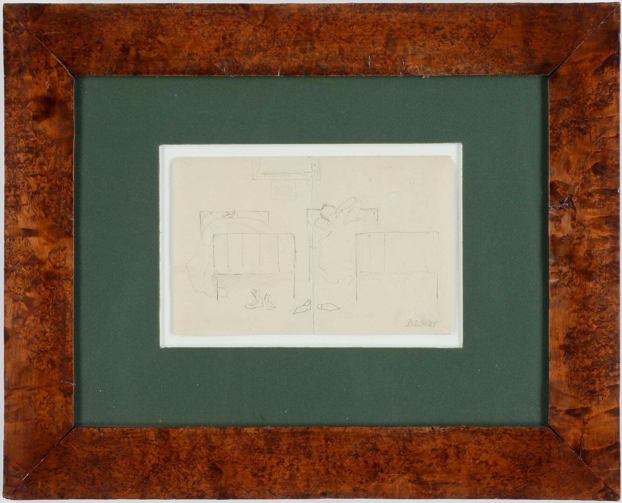 BRUNO LILJEFORS, blyertsteckning, monogramsign o dat -85.