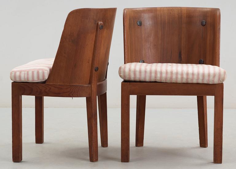 A pair of Axel Einar Hjorth 'Lovö' pine armchairs, Nordiska Kompaniet (NK), 1930's.