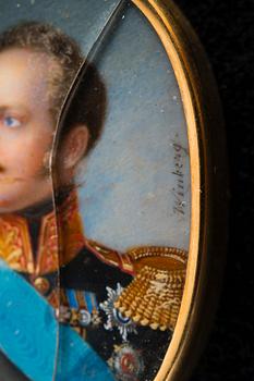 MINIATURE PAINTING, signed Iwan Winberg (1798-1851) picturing Czar Nicholas I (1796-1855).