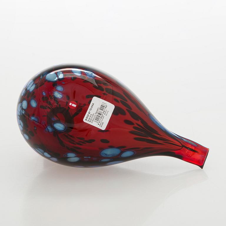 Oiva Toikka, lasilintu, "Rubiinilintu", signeerattu O. Toikka Iittala.