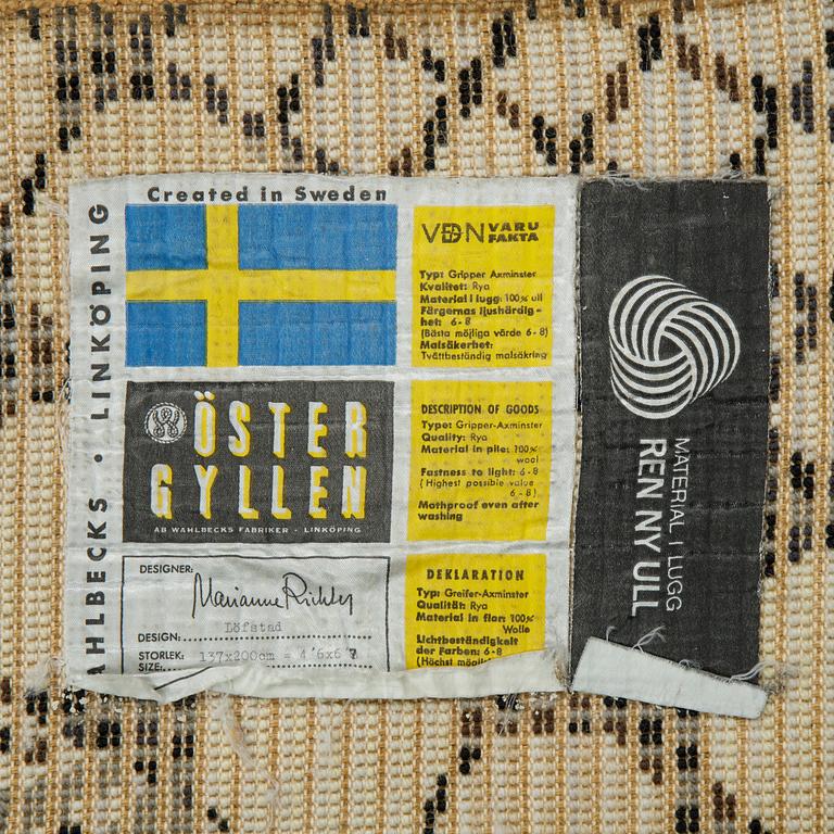 Marianne Richter, a carpet, "Löfstad", a machine made pile, ca 192 x 136 cm.