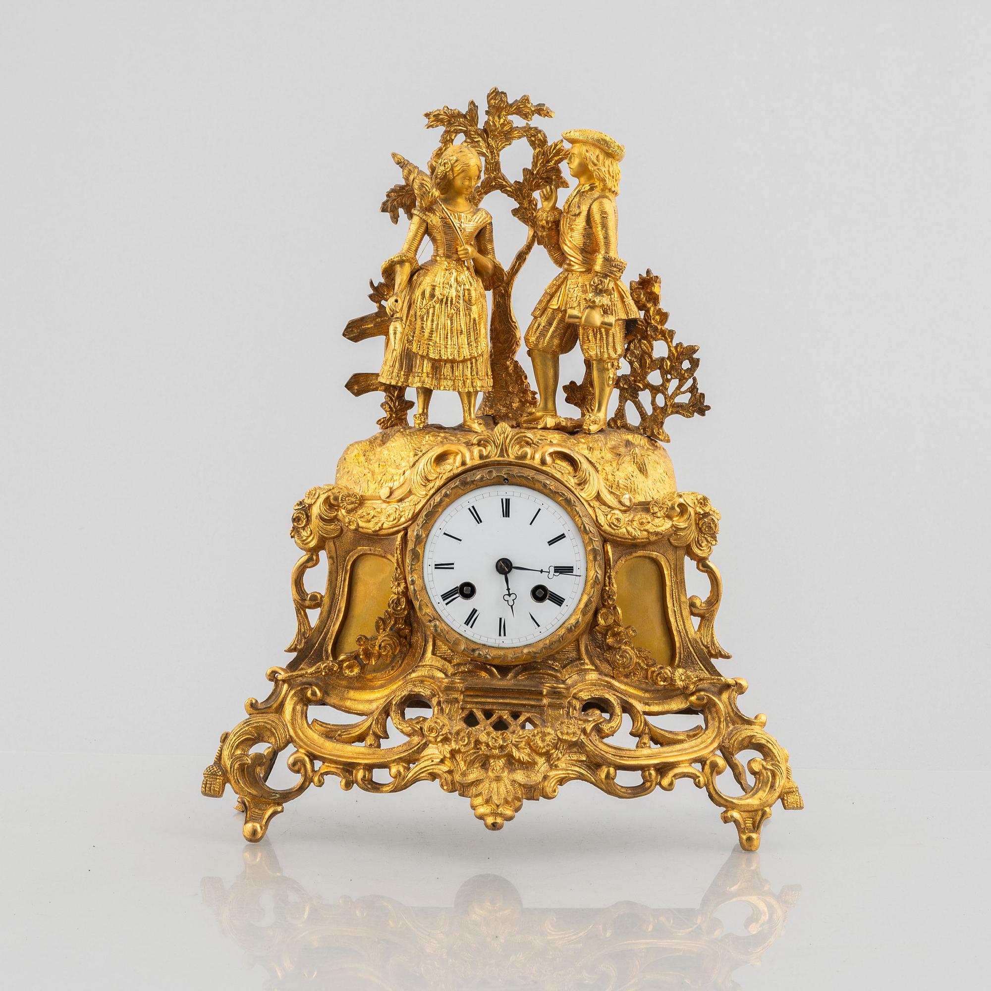 A Louis XV style mantle clock, France, second half of the 19th Century.