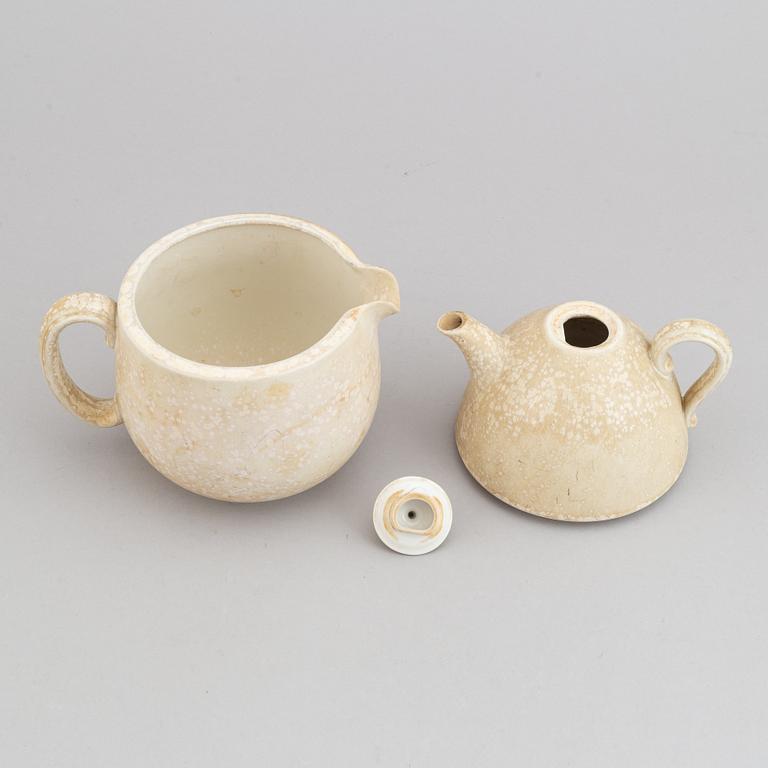 Gunnar Nylund, a set of 2 double" stoneware pots, model UB and a bowl, Rörstrand, Sweden 1940's.