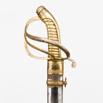 An Imperial Russian model 1827 cavalry award gold sabre.