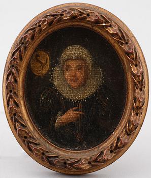MINIATYRMÅLNINGAR, 4 st, olja på pannå, sannolikt Tyskland, 1600-tal.