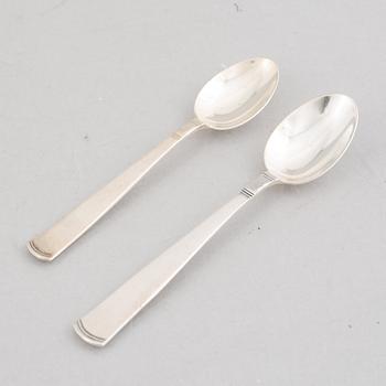 Jacob Ängman, 18 silver spoons, 'Rosenholm', GAB, Stockholm and Eskilstuna, 1943-91.