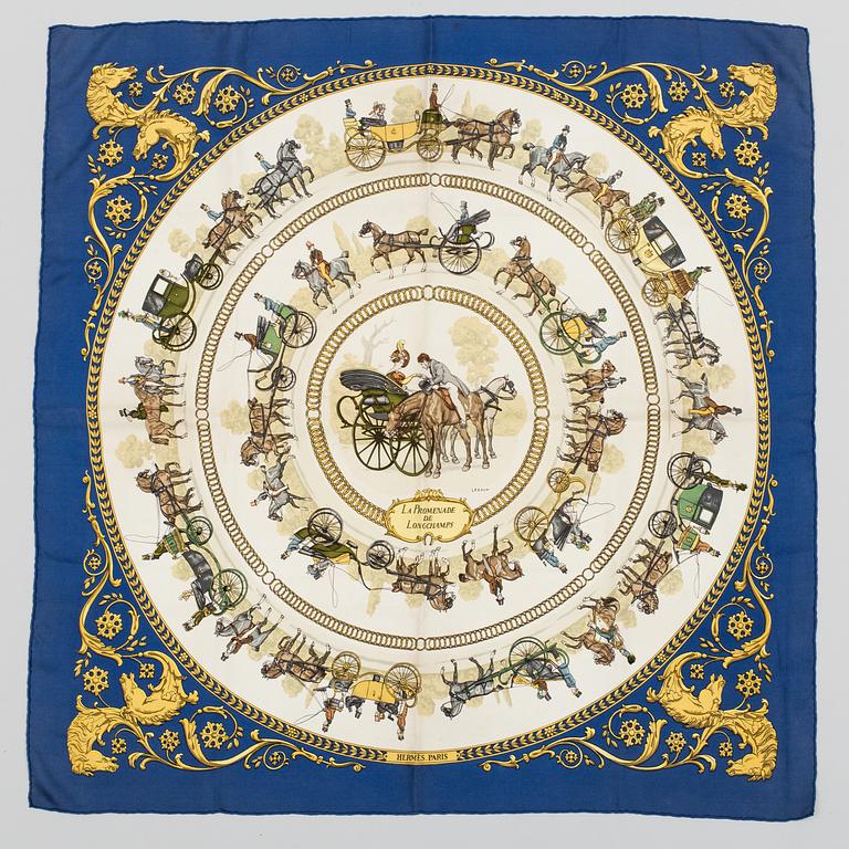 A Hermés scarf, "La Promenade de Longchamps".