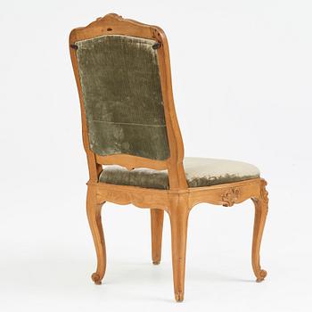 A Royal Swedish rococo chair decorated by  Johan Liung 1747.