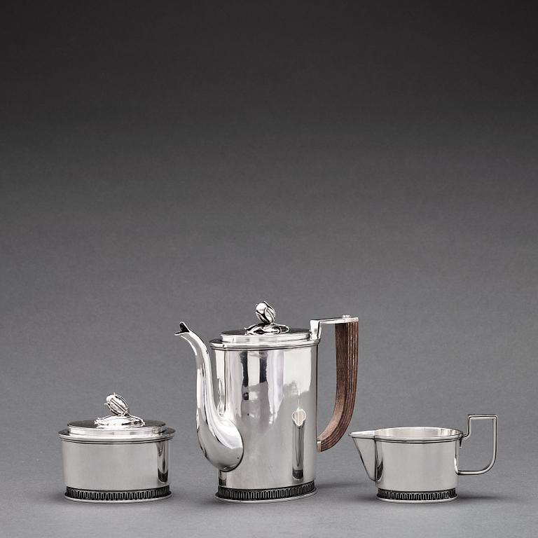 Carl Fredrik Carlman, a 3 pieces coffee service, Stockholm 1967.